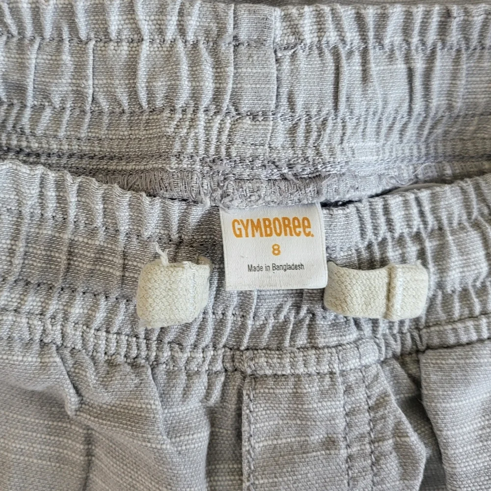 Gymboree Boys 2018 Heathered Light Gray Elastic Waist Chambray Cargo Shorts Sz 8